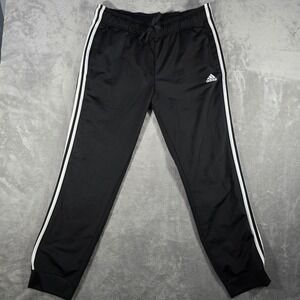 Adidas Track Pants Primegreen 3 Stripe Athletic Joggers Black Mens Size L‎